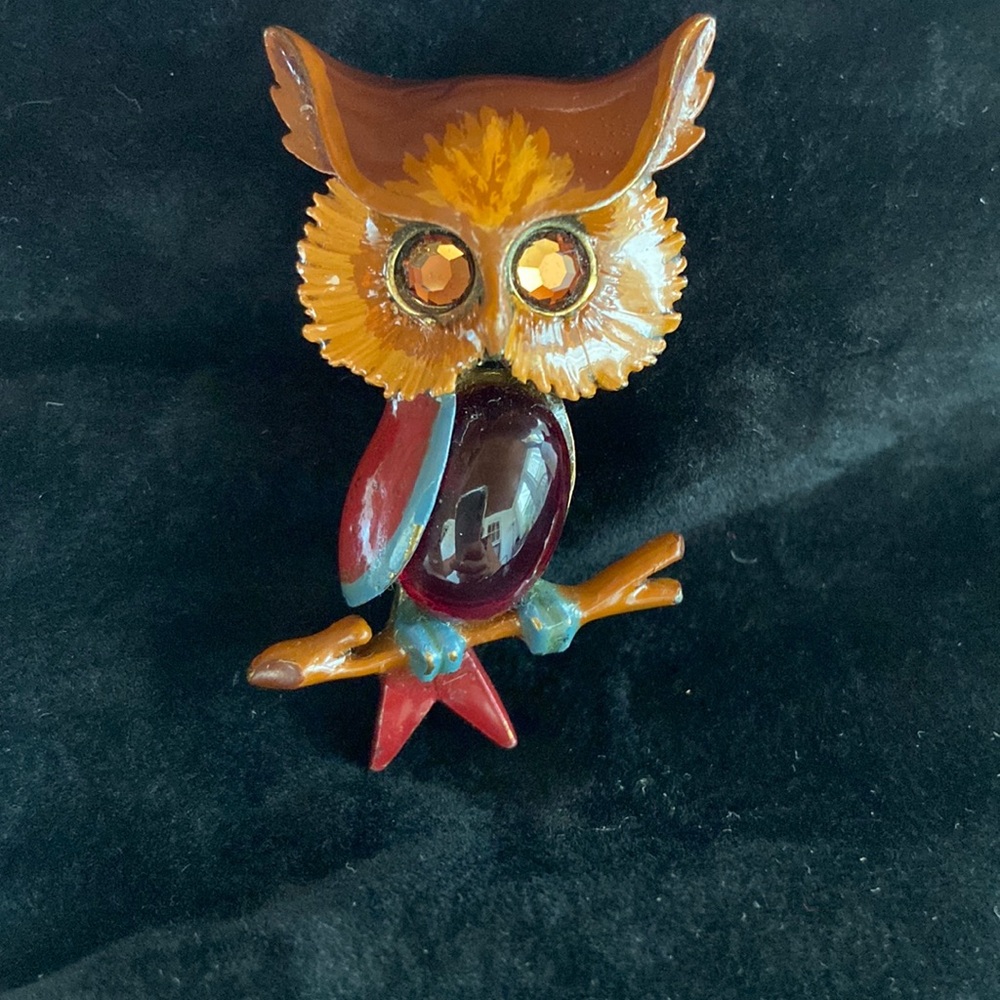 Ben-Amun Owl Pin Brooch